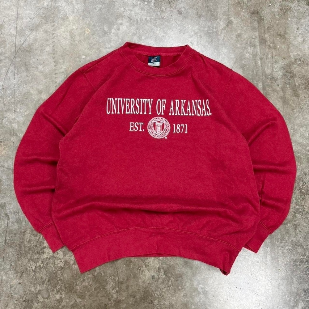 Y2K‎ University of Arkansas Spellout Crewneck Sweatshirt Size M